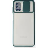OtoTech Mey Ithalat® Samsung Galaxy M51 Kılıf Palm Buzlu Kamera Sürgülü Silikon - Yeşil - Çok Renkli