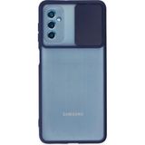 OtoTech Mey Ithalat® Samsung Galaxy M52 5g Kılıf Palm Buzlu Kamera Sürgülü Silikon - Lacivert - Çok Renkli