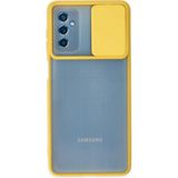 OtoTech Mey Ithalat® Samsung Galaxy M52 5g Kılıf Palm Buzlu Kamera Sürgülü Silikon - Sarı - Çok Renkli
