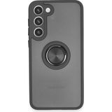 OtoTech Mey Ithalat® Samsung Galaxy S23 Plus Kılıf Montreal Yüzüklü Silikon Kapak - Siyah - Çok Renkli