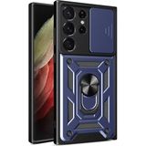 OtoTech Mey Ithalat® Samsung Galaxy S23 Ultra Kılıf Pars Lens Yüzüklü Silikon - Lacivert - Çok Renkli