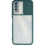 OtoTech Mey Ithalat® Vivo Y11S Kılıf Palm Buzlu Kamera Sürgülü Silikon - Yeşil - Çok Renkli