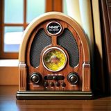 OtoTech Otetechparca® Orta Boy Kubbe Model Retro Ahşap Tasarım Bluetooth Hoparlörlü Radyo – Fm/am Des