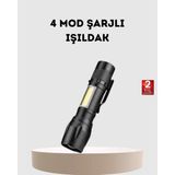 OtoTech Profesyonel 4 Modlu Şarjlı El Feneri | 1300 Mah Batarya | Cree LED Teknolojisi - Çok Renkli