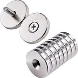 Ototechparca 2 Adet 25X10/5X5,5 mm Neodyum Mıknatıs Havşa Delikli Magnet Vida Atılabilir N35 Nikel Paslanmaz - 5 x 5,5 mm