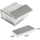 Ototechparca 20×10×2 mm N35 Neodyum Mıknatıs – Köşeli, Nikel Kaplama (50’li Set) - Renkli