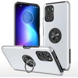 Ototechparca Poco F3 Kılıf Elit Yüzüklü Kapak - Gümüş - Çok Renkli