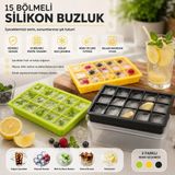 Ototechparca Renkli Pratik Buz Kalıbı - 15 Bölmeli - Silikon