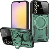 Ototechparca Samsung Galaxy A35 5g Kılıf Joy Lens Standlı Kapak - Koyu Yeşil - Çok Renkli
