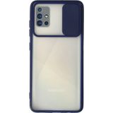 Ototechparca Samsung Galaxy A71 Kılıf Palm Buzlu Kamera Sürgülü Silikon - Lacivert - Çok Renkli