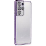 Ototechparca Samsung Galaxy S21 Ultra Kılıf Lensli Silikon - Mor - Çok Renkli