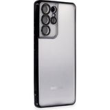 Ototechparca Samsung Galaxy S21 Ultra Kılıf Lensli Silikon - Siyah - Çok Renkli