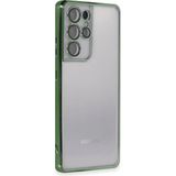 Ototechparca Samsung Galaxy S21 Ultra Kılıf Lensli Silikon - Yeşil - Çok Renkli