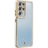 Ototechparca Samsung Galaxy S21 Ultra Kılıf Liva Lens Silikon - Beyaz - Çok Renkli
