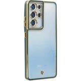 Ototechparca Samsung Galaxy S21 Ultra Kılıf Liva Lens Silikon - Yeşil - Çok Renkli