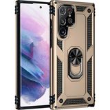 Ototechparca Samsung Galaxy S21 Ultra Kılıf Sofya Yüzüklü Silikon Kapak - Gold - Çok Renkli