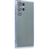 Ototechparca Samsung Galaxy S22 Ultra Kılıf Lensli Silikon - Açık Mavi - Çok Renkli