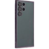 Ototechparca Samsung Galaxy S22 Ultra Kılıf Lensli Silikon - Mor - Çok Renkli