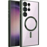 Ototechparca Samsung Galaxy S23 Ultra Kılıf Kross Magneticsafe Kapak - Koyu Yeşil - Çok Renkli