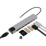 Ototechparca Type C Hub Çoklayıcı 8 Port USB HDMI RJ45 Kart Okuyucu - Renkli