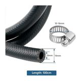 Otovadim 8mm Akaryakıt Hortumu Lpg/cng Benzin ve Mazot Taşıma Için Bezli Içten Örgülü Nbr Nitril (Iç Çap 8 Mm) 1 Metre Uzunlukta + 2 Adet Kelepçe - 0 - Siyah