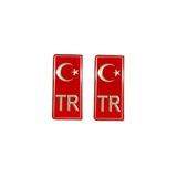 otovoo Tr Plaka Krom Sticker 2'li - Türkiye Plaka Krom Stıcker - Türkiye Plakalık Krom