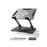 Otri Tüm Modellerle Uyumlu Katlanabilir Antrasit Metal Laptop Standı MacBook Tablet Telefon Kitap Standı Havalandırmalı Ergonomik Ağır Yük Taşıma Kapasiteli