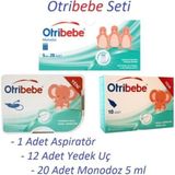 Otribebe 1 Adet Nazal Aspiratör + 12 Adet Yedek Uç + 20 Adet Monodoz 5 ml Krem Renkli Set