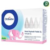 Otribebe Nazal Aspiratör Yedek Ucu- Sünger Filtreli, Şeffaf Anatomik Silikon, 10' lu (3 Paket)