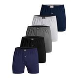 ÖTS 5’li Erkek Boxer - %100 Pamuk, Ultra Yumuşak Kumaş, Rahat Kalıp, Etiketsiz ve Kaliteli Boxer, Hediye Kutulu Günlük Erkek İç Giyim, (Koyu Renkli - XL)