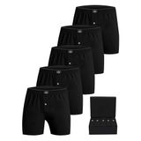 ÖTS 5’li Erkek Boxer - %100 Pamuk, Ultra Yumuşak Kumaş, Rahat Kalıp, Etiketsiz ve Kaliteli Boxer, Hediye Kutulu Günlük Erkek İç Giyim, (Siyah2 - L)