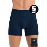 ÖTS 5’li Erkek Boxer - Ultra Yumuşak Modal Boxer, Etiketsiz Tasarım Erkek Boxer, Nefes Alabilir Kalıp, Yukarı Toplanmaz Paça, Hediye Kutulu Günlük Erkek İç Giyim, (İndigo - L)