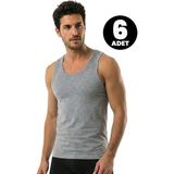 Öts 6'lı Erkek Atlet Süprem (%100 Pamuk) - 3XL - Gri
