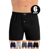 Öts 6'lı Erkek Boxer Düğmeli, Süprem Kumaş (%100 Pamuk), Açık, M