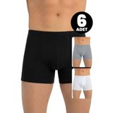 Öts 6'lı Erkek Boxer İnce Bel Lastikli (%47 Modal -%47 Pamuk -%6 Elastan), Renkli, XL