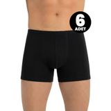 Öts 6'lı Erkek Boxer İnce Bel Lastikli (%47 Modal -%47 Pamuk -%6 Elastan), Siyah, L