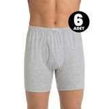 Öts 6'lı Erkek Boxer Süprem (%100 Pamuk), Gri, 2XL