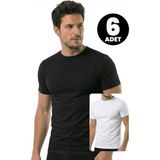 Öts 6'lı Erkek T-Shirt Kapalı Yaka Yarım Kollu (%100 Pamuk) - Renkli - XL