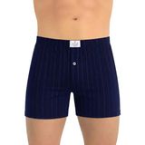 Öts Erkek %100 Pamuk Boxer Çizgili Düğmeli Ergonomik Tasarım (2652) - Indigo