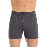Öts Erkek %100 Pamuk Boxer Düğmeli Süprem Kumaş Özel Esnek Kalıp (2655) - 2XL - Füme