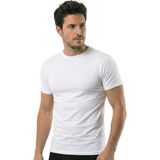 Öts Erkek %100 Pamuk T-Shirt Kapalı Yaka Yarım Kollu Özel Tasarım (1620) - Beyaz