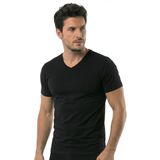 Öts Erkek %100 Pamuk T-Shirt V Yaka Modern ve Rahat (1630) - Siyah - L