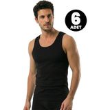 Öts Erkek 6’lı %100 Pamuk Atlet Ribana Premium Günlük Kullanım (1211-6) - 2XL - Siyah