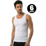 Öts Erkek 6’lı %100 Pamuk Atlet Ribana Premium Günlük Kullanım (1211-6) - XL - Beyaz