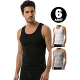 Öts Erkek 6’lı %100 Pamuk Atlet Ribana Premium Günlük Kullanım (1211-6) - XL - Renkli