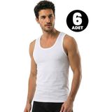 Öts Erkek 6’lı %100 Pamuk Atlet Süprem Günlük Rahat Kesim (1210-6) - XL - Beyaz
