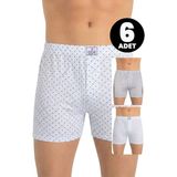 Öts Erkek 6’lı %100 Pamuk Boxer Desenli Düğmeli Özel Esnek Kalıp (2651-6) - Açık Gri - XL