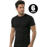 Öts Erkek 6’lı %100 Pamuk T-Shirt Kapalı Yaka Yarım Kollu Günün Her Anı İçin (1620-6) - Siyah - XL