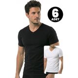 Öts Erkek 6’lı %100 Pamuk T-Shirt V Yaka Günün Her Anı İçin (1630-6) - Renkli