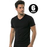 Öts Erkek 6’lı %100 Pamuk T-Shirt V Yaka Günün Her Anı İçin (1630-6) - Siyah
